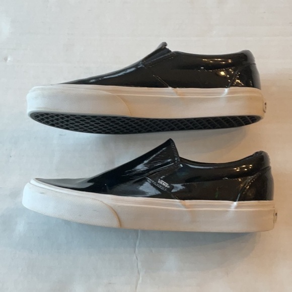 Vans Asher black patent slip on size W 8.5 M 7 - Picture 5 of 10